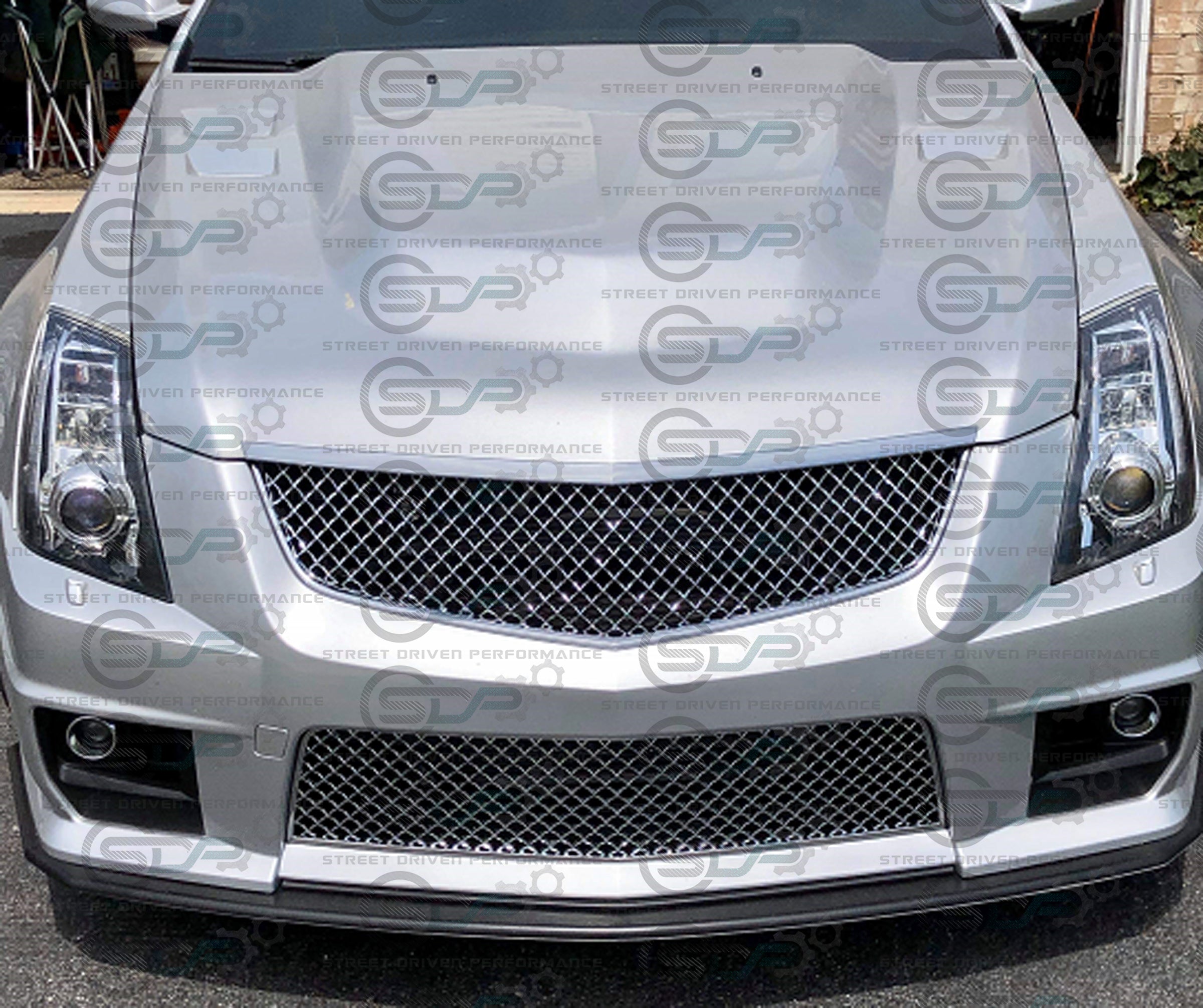 2009-2015 CTS-V V2 - Chrome front grilles set (blank no emblem)